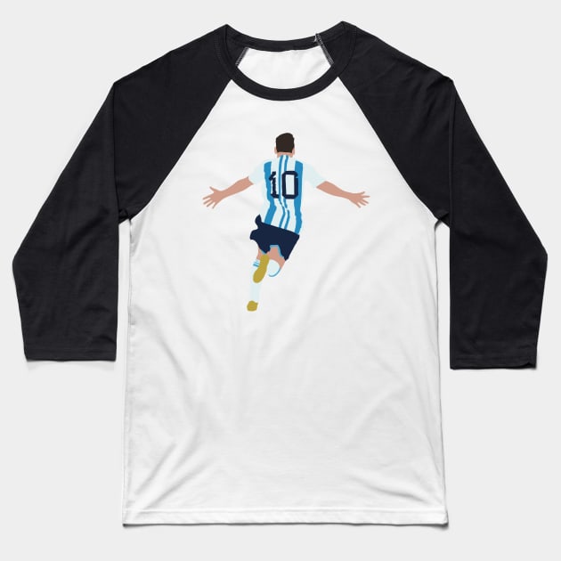 Lionel Messi minimalist illustration Baseball T-Shirt by maoudraw